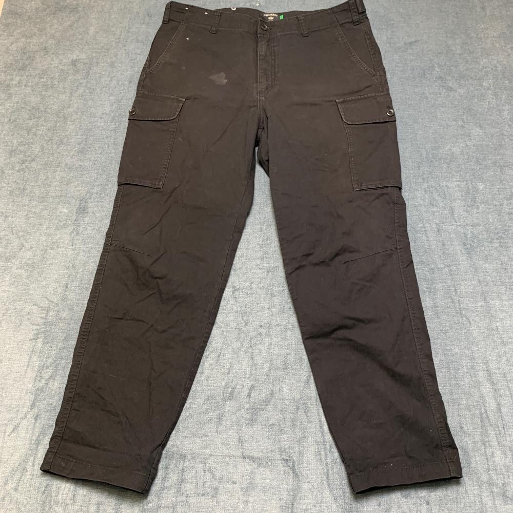 Dockers Pants Mens 34x32 Black Cargo Pockets Straight Tapered Leg Hiking Outdoor